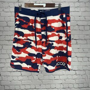 The Chive Red White Blue KCCO 4 Way Stretch Unlined Swim Trunks Board Shorts 32